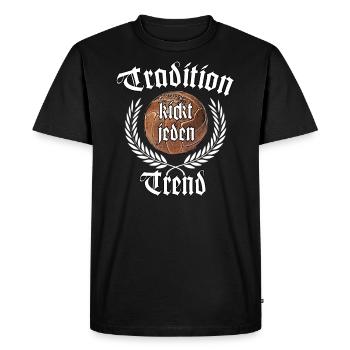 La tradition donne le coup d'envoi à toutes les tendances - T-shirt Premium bio Homme - noir - Devant - Nico (187cm)