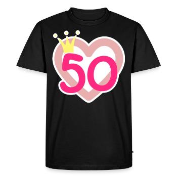 50e anniversaire princesse rose motif cinquante - T-shirt Premium bio Homme - noir - Devant - Nico (187cm)