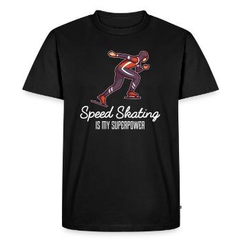 Le patinage de vitesse est ma superpuissance - T-shirt Premium bio Homme - noir - Devant - Nico (187cm)