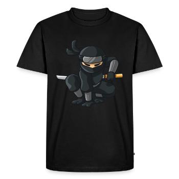 Ninja with katana - Men's Premium Organic T-Shirt - black - Front - Nico (187cm)