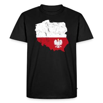 Pologne drapeau polonais aigle Polska cadeau - T-shirt Premium bio Homme - noir - Devant - Nico (187cm)