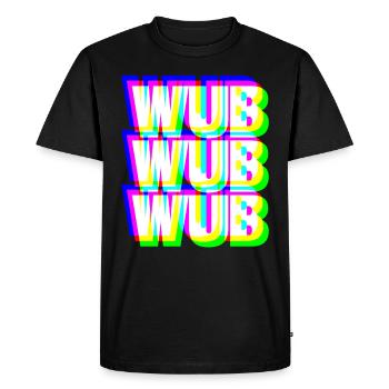 WUB WUB Dubstep Techno Rave Headbanger DJ Cadeau - T-shirt Premium bio Homme - noir - Devant - Nico (187cm)