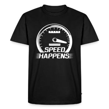 Speed Happens - Motorsport - Compteur de vitesse - T-shirt Premium bio Homme - noir - Devant - Nico (187cm)