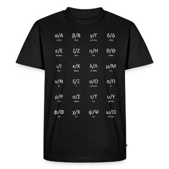 Alphabet grec - T-shirt Premium bio Homme - noir - Devant - Nico (187cm)