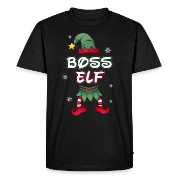 Boss boss elf costume partner look Christmas - Men's Premium Organic T-Shirt - black - Front - Nico (187cm)
