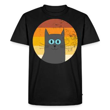 Chat gris rétro vintage pour les amoureux des chats - T-shirt Premium bio Homme - noir - Devant - Nico (187cm)