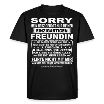 Freund Freundin Liebe Jahrestag Love Lustig Spruch - Männer Premium Bio T-Shirt - Schwarz - Vorne - Nico (187cm)