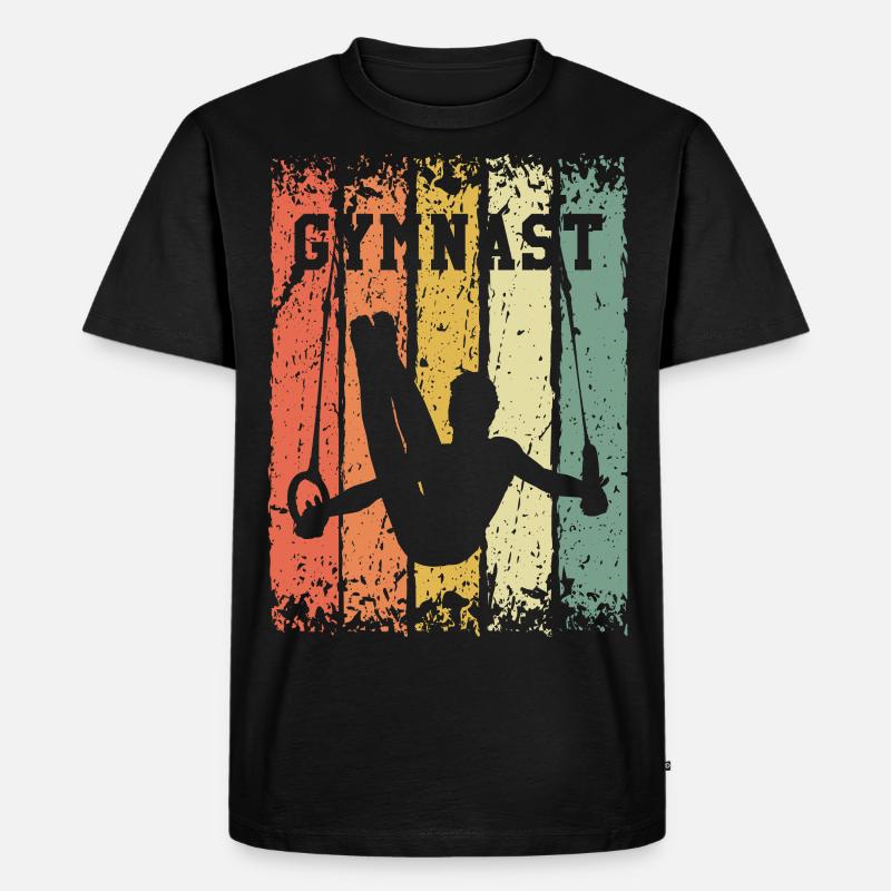 Retro Turner - Männer Premium Bio T-Shirt - Schwarz