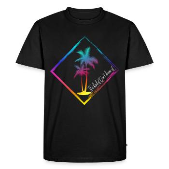 The tree I dream of - Palmier d'été arc-en-ciel - T-shirt Premium bio Homme - noir - Devant - Nico (187cm)