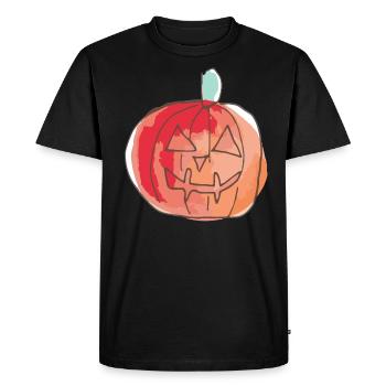 Autumn Pumpkin Halloween October Gift Idea - Men's Premium Organic T-Shirt - black - Front - Nico (187cm)