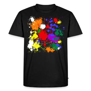 rainbow colour splash - Men's Premium Organic T-Shirt - black - Front - Nico (187cm)