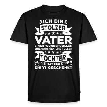 Ich bin stolzer Vater einer wundervollen Tochter - Männer Premium Bio T-Shirt - Schwarz - Vorne - Nico (187cm)