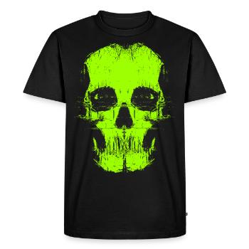 Psycho Glitch Skull - Men's Premium Organic T-Shirt - black - Front - Nico (187cm)