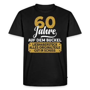 60 Jahre auf dem Buckel Lustiges 60. Geburtstag - Männer Premium Bio T-Shirt - Schwarz - Vorne - Nico (187cm)