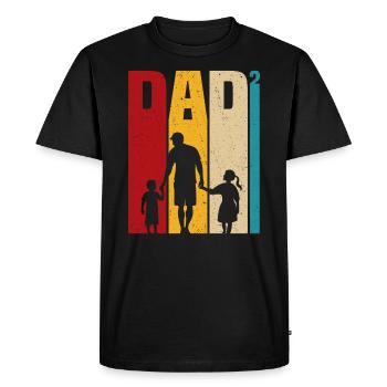 Père et fils - père et fille, papa fils et fille - T-shirt Premium bio Homme - noir - Devant - Nico (187cm)