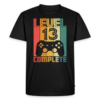13th Birthday Gamer Level 13 Complete 13 years - Men's Premium Organic T-Shirt - black - Front - Nico (187cm)