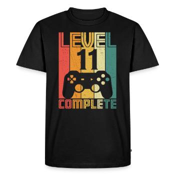 11th Birthday Gamer Level 11 Complete 11 years - Men's Premium Organic T-Shirt - black - Front - Nico (187cm)