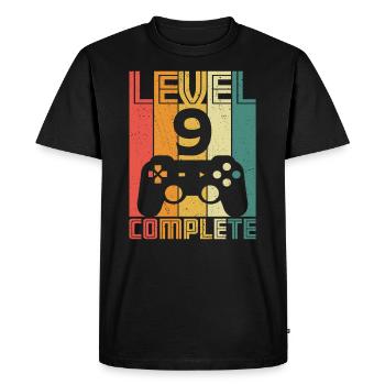 9th Birthday Gamer Level 9 Complete 9 years - Men's Premium Organic T-Shirt - black - Front - Nico (187cm)