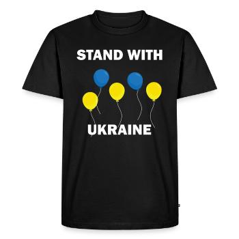 Stand with Ukraine - Men's Premium Organic T-Shirt - black - Front - Nico (187cm)