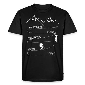 Hiking, mountains and beer - Men's Premium Organic T-Shirt - black - Front - Nico (187cm)