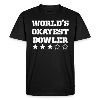 Worlds Okayest Bowler - Men's Premium Organic T-Shirt - black - Front - Nico (187cm)