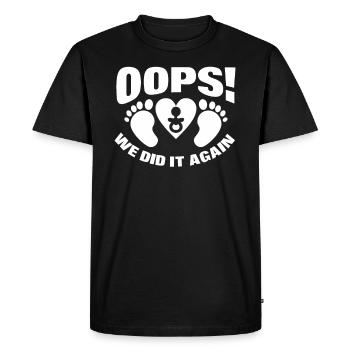 Oups Nous l’avons refait Drôle Annonce de grossesse - T-shirt Premium bio Homme - noir - Devant - Nico (187cm)