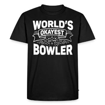 Worlds Okayest Bowler - Men's Premium Organic T-Shirt - black - Front - Nico (187cm)