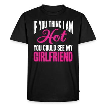 Si vous pensez que je suis mignon, vous devriez voir ma petite amie - T-shirt Premium bio Homme - noir - Devant - Nico (187cm)