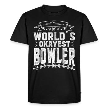 Worlds Okayest Bowler - Men's Premium Organic T-Shirt - black - Front - Nico (187cm)