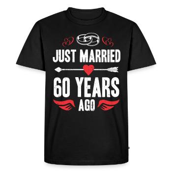 Je viens de me marier il y a 60 ans 60e anniversaire de mariage - T-shirt Premium bio Homme - noir - Devant - Nico (187cm)