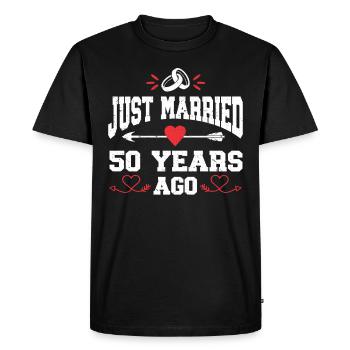 Je viens de me marier il y a 50 ans 50e anniversaire de mariage - T-shirt Premium bio Homme - noir - Devant - Nico (187cm)