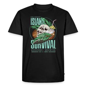 Île de Bushcraft Survival Jungle Skull Cadeau - T-shirt Premium bio Homme - noir - Devant - Nico (187cm)