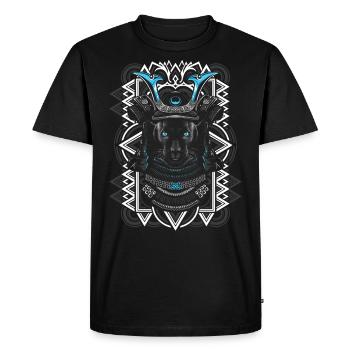 Samurai mask feline beast - Men's Premium Organic T-Shirt - black - Front - Nico (187cm)