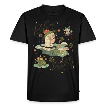 Refuser la réalité, vivre dans un conte de fées - T-shirt Premium bio Homme - noir - Devant - Nico (187cm)