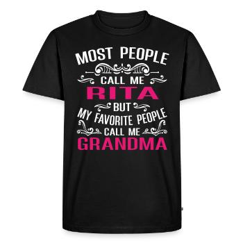 Rita Name Funny Personalized Grandma - Men's Premium Organic T-Shirt - black - Front - Nico (187cm)