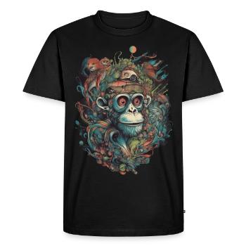 Singe trippy - T-shirt Premium bio Homme - noir - Devant - Nico (187cm)