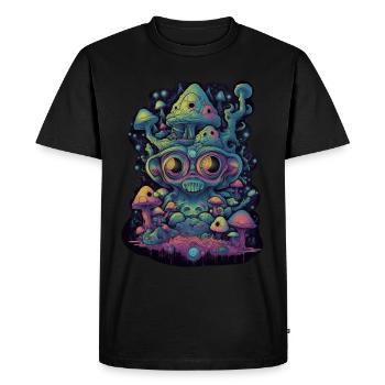 Trippy Alien - T-shirt Premium bio Homme - noir - Devant - Nico (187cm)
