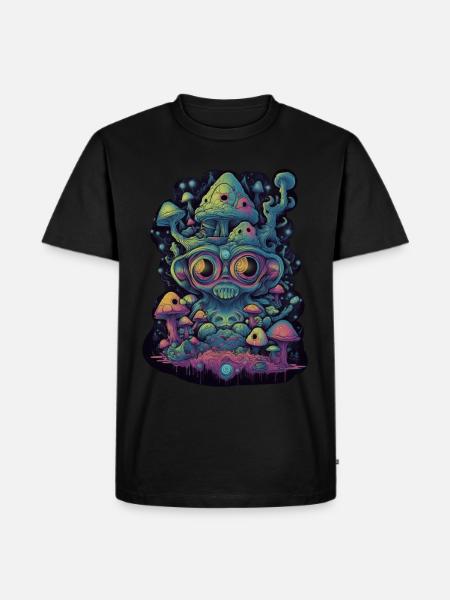 Trippy Alien - Men's Premium Organic T-Shirt - black