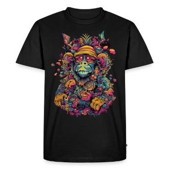 Singe trippy - T-shirt Premium bio Homme - noir - Devant - Nico (187cm)