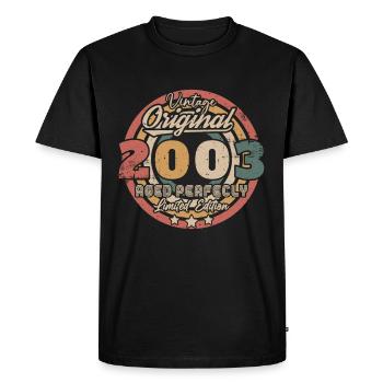 Vintage Retro 2003 Cadeau D'anniversaire - T-shirt Premium bio Homme - noir - Devant - Nico (187cm)