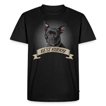 American Staffordshire Terrier Black - Men's Premium Organic T-Shirt - black - Front - Nico (187cm)