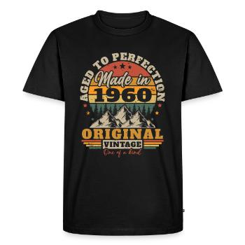 Original 1960 Retro Vintage Birthday Gift - Men's Premium Organic T-Shirt - black - Front - Nico (187cm)