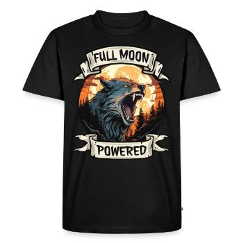 Wolf Wolves Werewolf Moon Full Moon Monster - Men's Premium Organic T-Shirt - black - Front - Nico (187cm)
