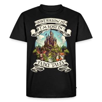 Animaux de conte de fées Motif Dire Château - T-shirt Premium bio Homme - noir - Devant - Nico (187cm)