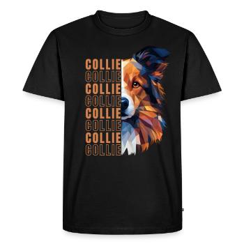 Collie Lover Geometry Collie Art - Men's Premium Organic T-Shirt - black - Front - Nico (187cm)