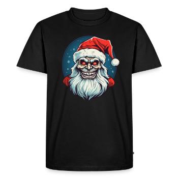 Conception du logo Ugly Zombie Christmas Santa Clause - T-shirt Premium bio Homme - noir - Devant - Nico (187cm)