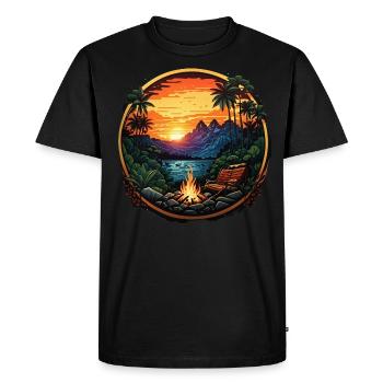 Wilderness Adventure amidst Tropical Forest - Men's Premium Organic T-Shirt - black - Front - Nico (187cm)