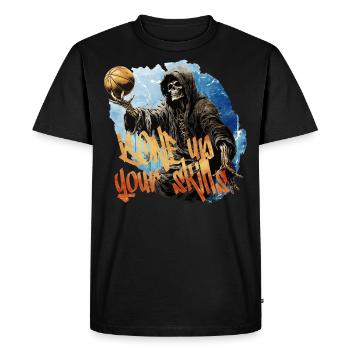 Squelette jouant au basket-ball Costume d’Halloween - T-shirt Premium bio Homme - noir - Devant - Nico (187cm)