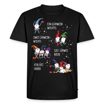 Glühwein Wichtel (Vier-Gesellen-Edition) - Männer Premium Bio T-Shirt - Schwarz - Vorne - Nico (187cm)