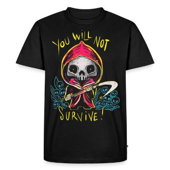 23F 0198 bk - Men's Premium Organic T-Shirt - black - Front - Nico (187cm)